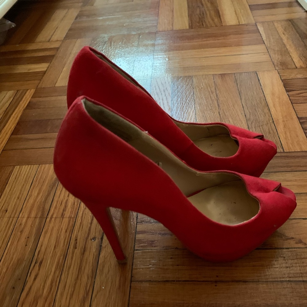 High heel peep toe! I would say these are about 5 inches high.